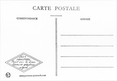 Carte postale, exemple de verso